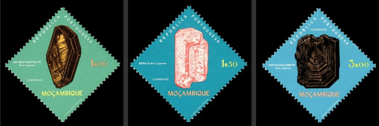 Mineral Stamps from Mozambique